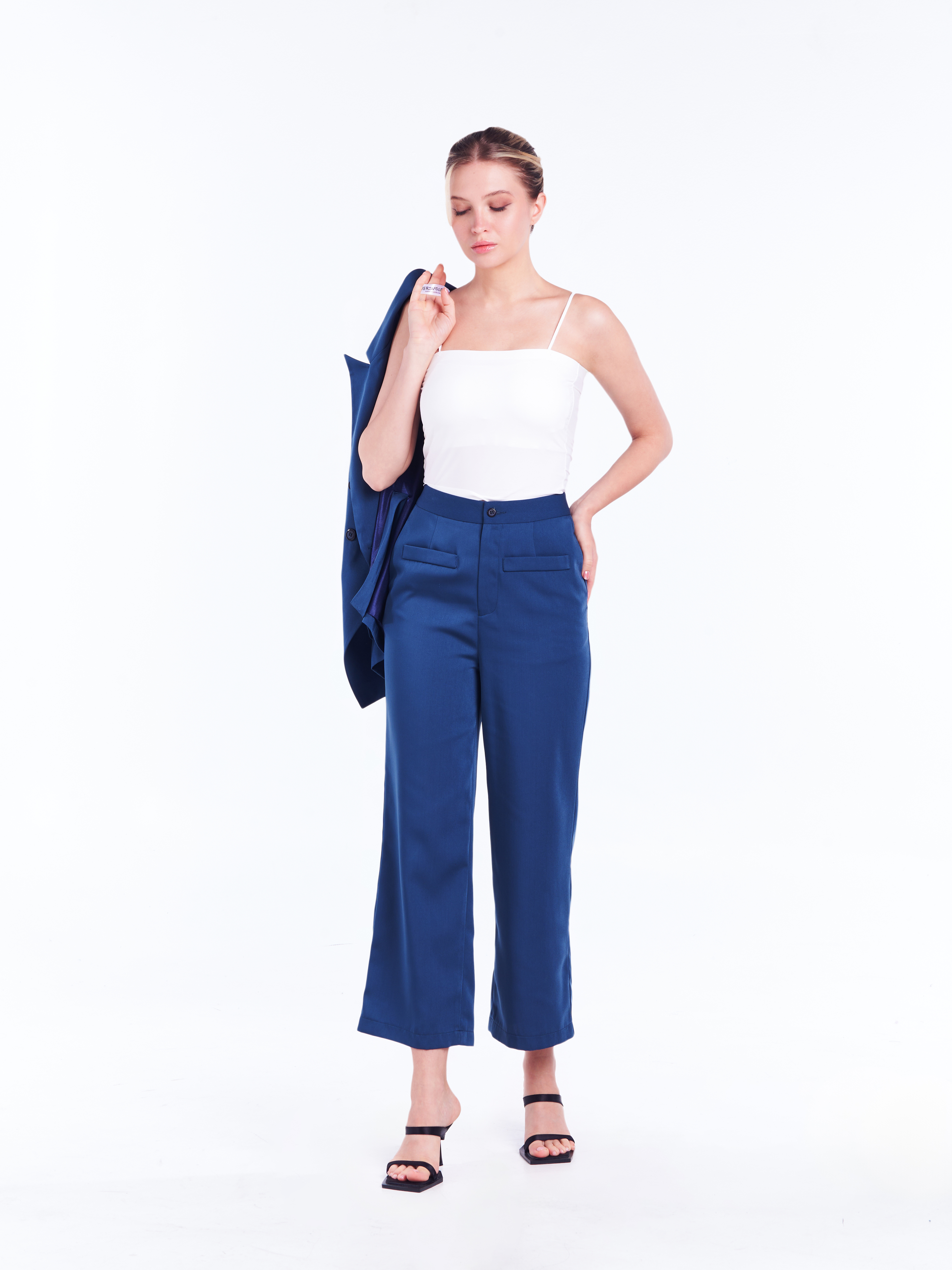Classique High Waist Pants [Sapphire Blue]