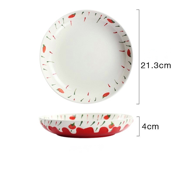 Đĩa sâu lòng kem dâu chảy 21x4cm