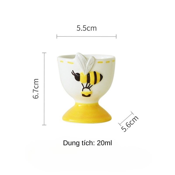 Cốc đựng trứng ong và hướng dương Ong có giỏ
