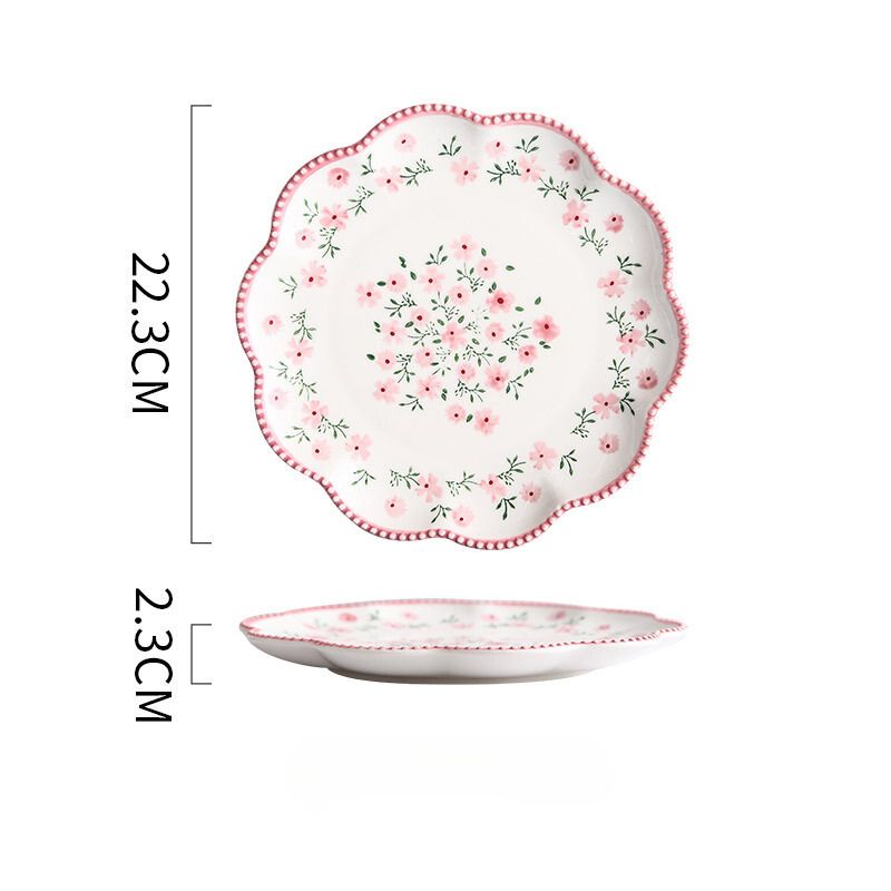 Đĩa nông hoa nhí hồng 22.3x2.3cm