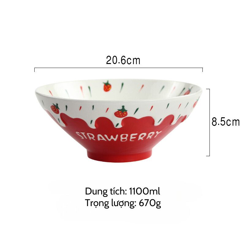 Bát loa Strawberry kem dâu chảy 1100ml