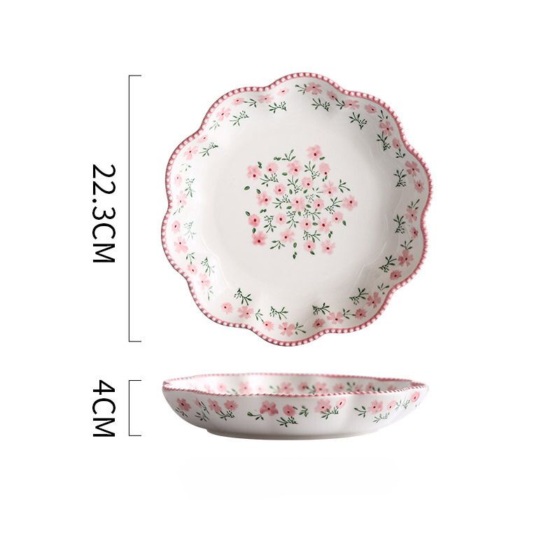 Đĩa sâu lòng hoa nhí hồng 22.3x4cm