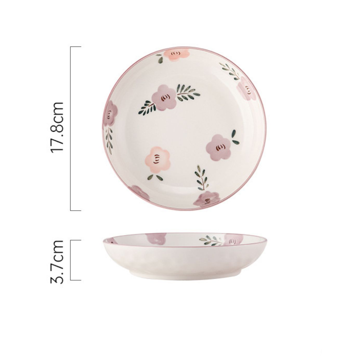 Đĩa sâu lòng hoa tím 17.8x3.7cm