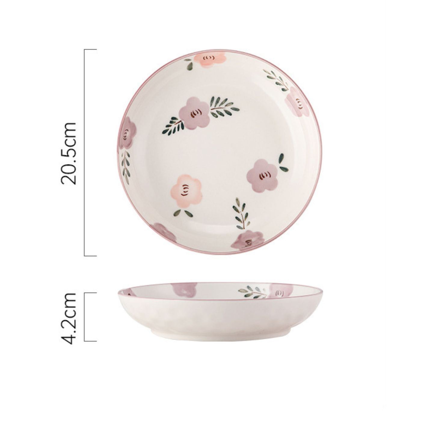 Đĩa sâu lòng hoa tím 20.5x4.2cm