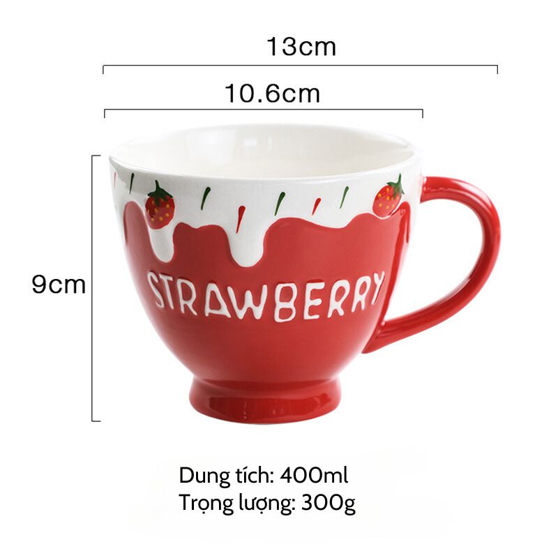 Cốc kem dâu chảy 400ml