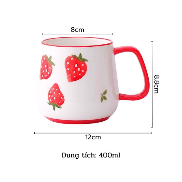Cốc dâu tây đỏ 400ml