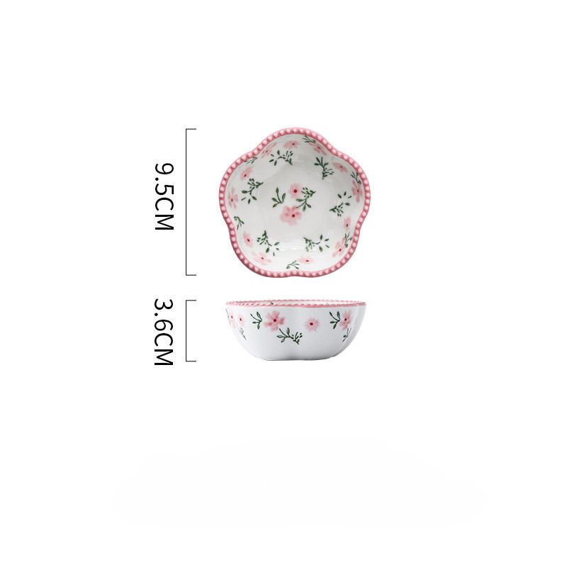 Bát chấm hoa nhí hồng 9.5x3.6cm