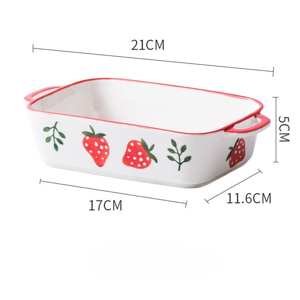 Khay chữ nhật dâu tây đỏ 21x11.6x5cm