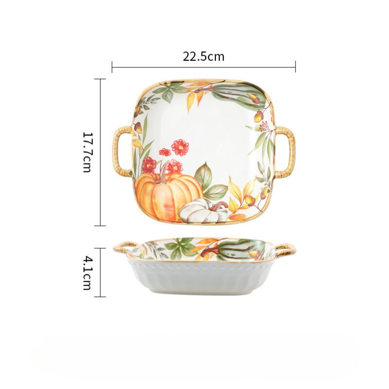 Bát vuông bí ngô 2 tai 17.7x22.5x4cm