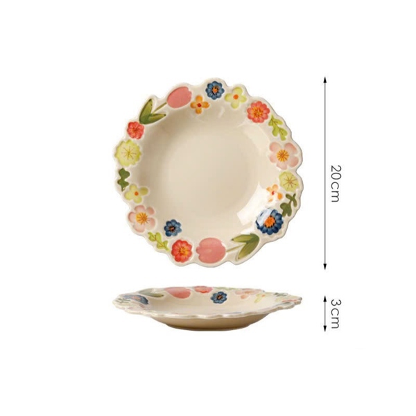 Đĩa sâu lòng vườn hoa xuân 20x3cm