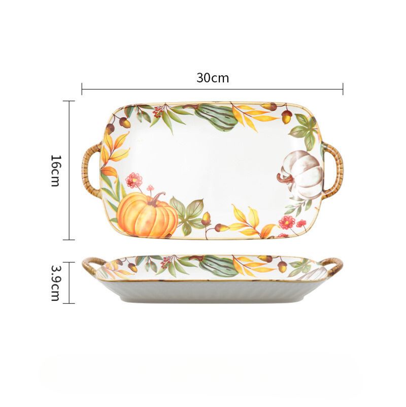 Khay chữ nhật bí ngô 30x16x3.9cm