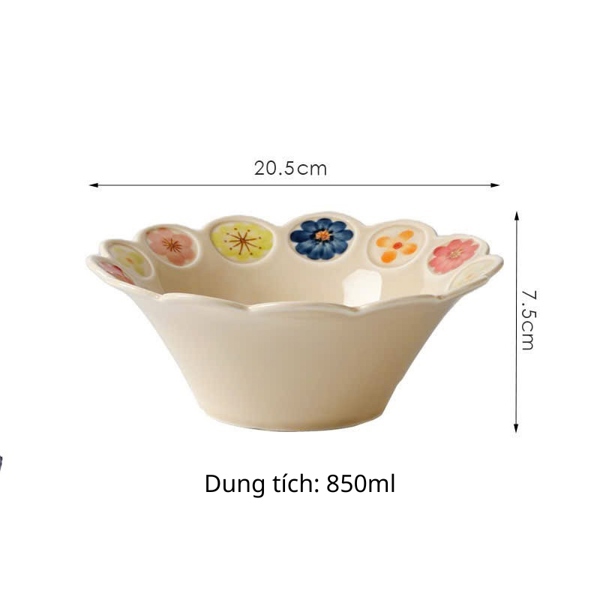 Bát canh loe vườn hoa xuân 850ml