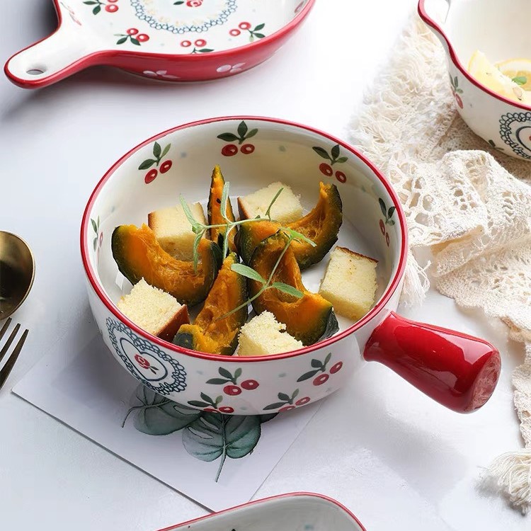 Thố Cherry có tay cầm 15cm - 660ml