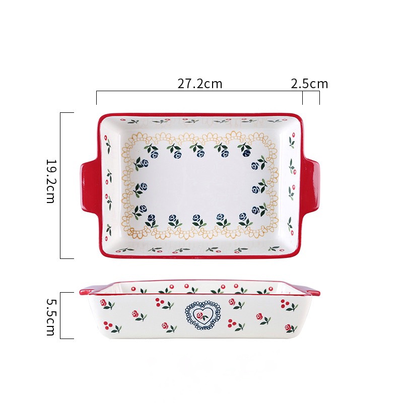 Khay nướng Cherry 2 tai cầm to 1500ml (24/T)