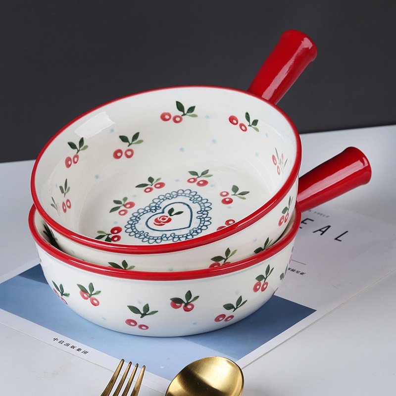 Thố tay cầm tròn Cherry 20cm