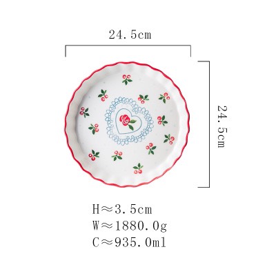 Đĩa Cherry viền sóng 24.5x3.5cm