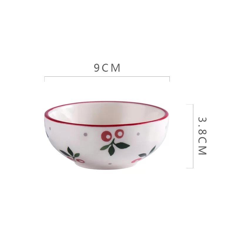 Bát chấm tròn Cherry 9cm