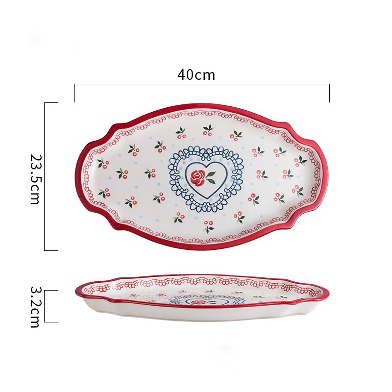 Khay oval cherry 40x23.5cm