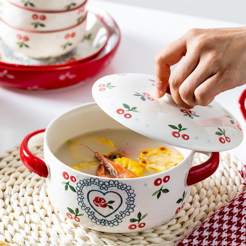 Tô sứ 2 quai Cherry 850ml