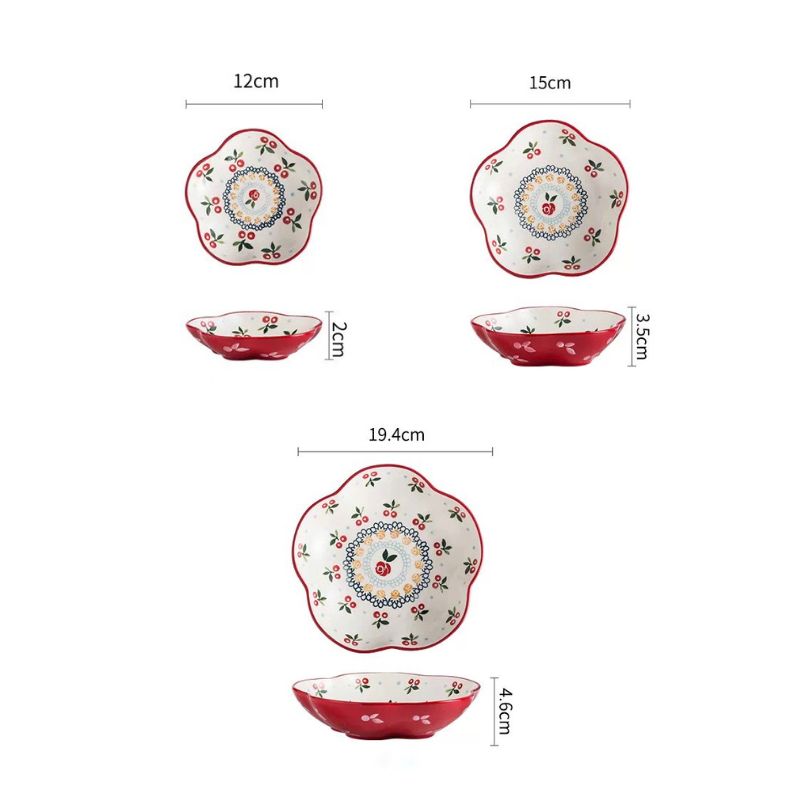 Đĩa hoa 5 cánh Cherry 12cm (60/T)