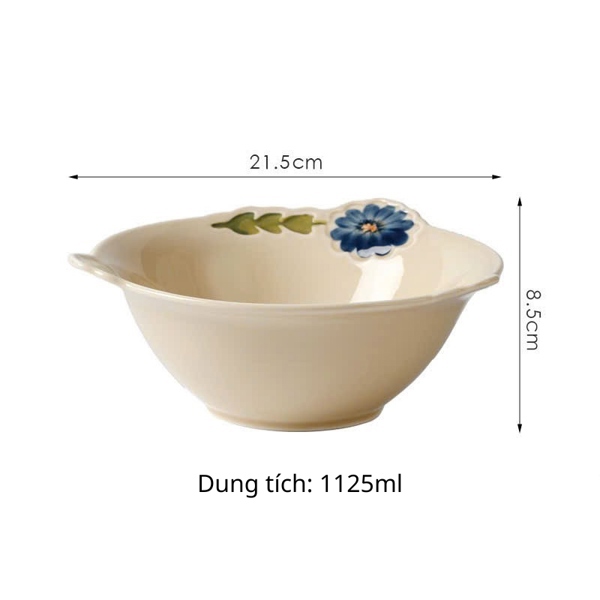 Bát canh vườn hoa xuân 21.5x8.5cm - 1125ml