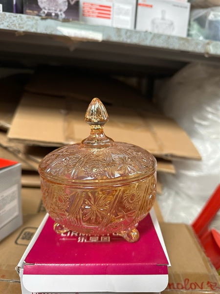 Hũ mứt thuỷ tinh vàng 4