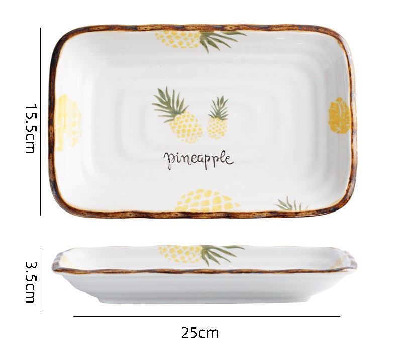Đĩa chữ nhật dứa 25x15.5x3.5cm