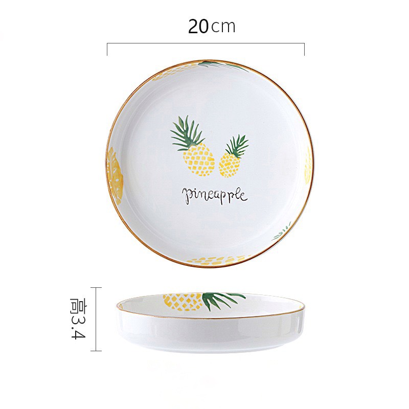 Đĩa dứa tròn không chân 20x3.4cm