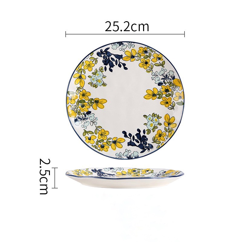 Đĩa tròn hoa cải vàng 25.2cm (24/T)