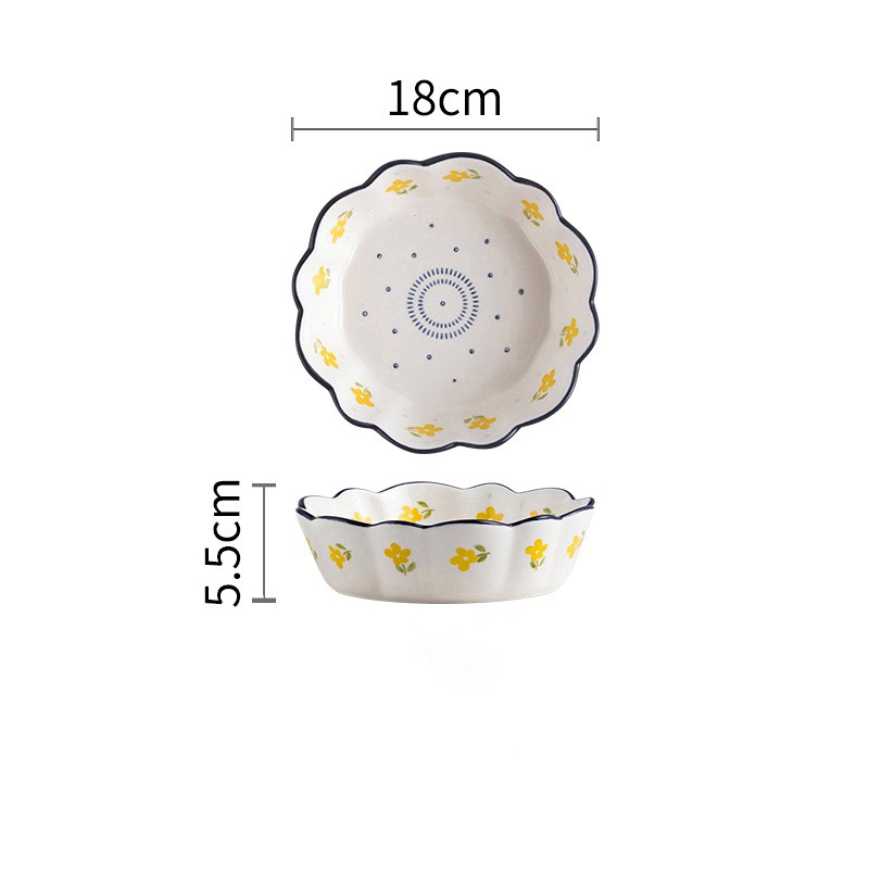 Bát cánh hoa cải vàng 18x5.5cm (24/T)