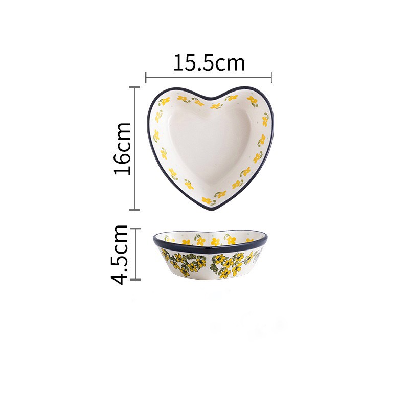 Bát tim hoa cải vàng 16x4.5cm (54/T)