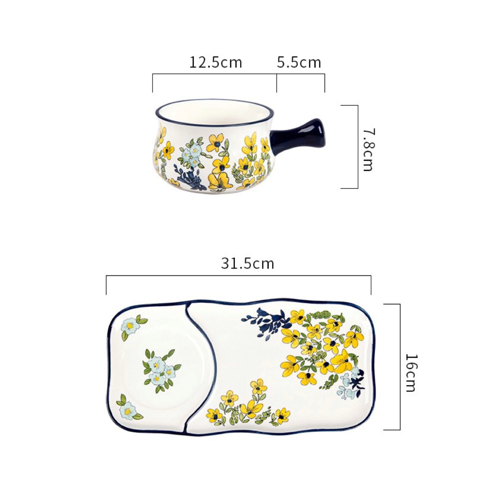 Set ăn sáng hoa cải vàng 580ml/32x16cm (48/T)