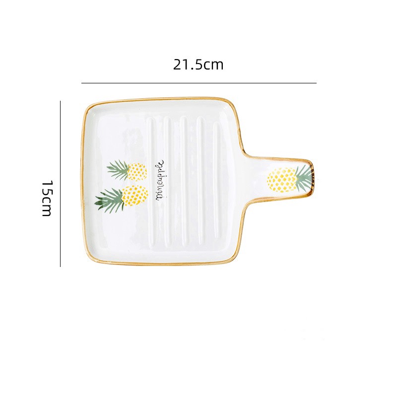 Chảo vuông tay cầm dứa 21.5x15cm