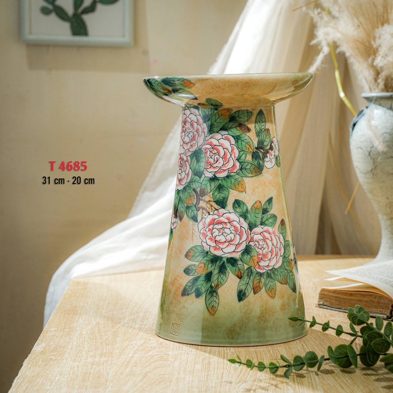 Bình hoa vuốt tay độc bản Từ Tâm T4685 - 31x20cm