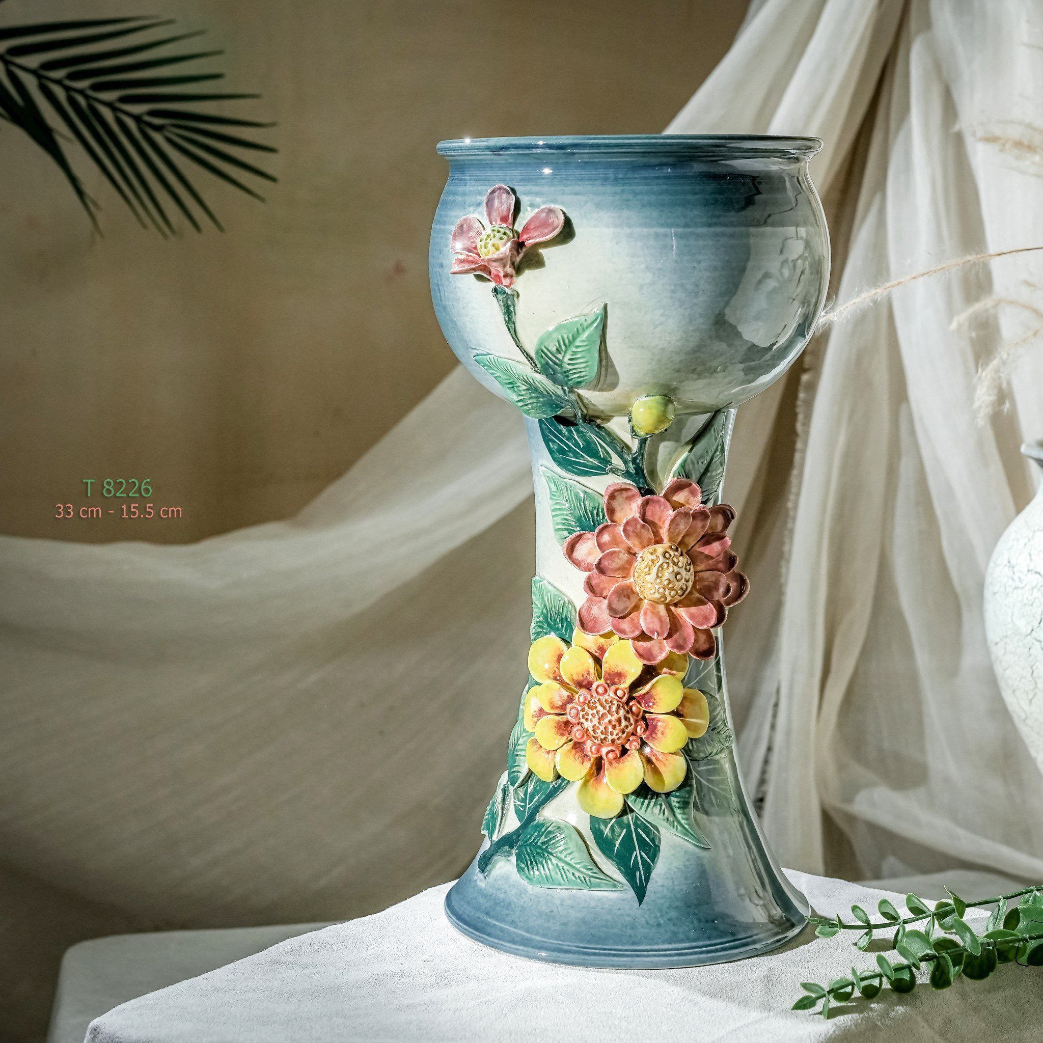 Bình hoa vuốt tay độc bản Từ Tâm T8226 - 33x15.5cm