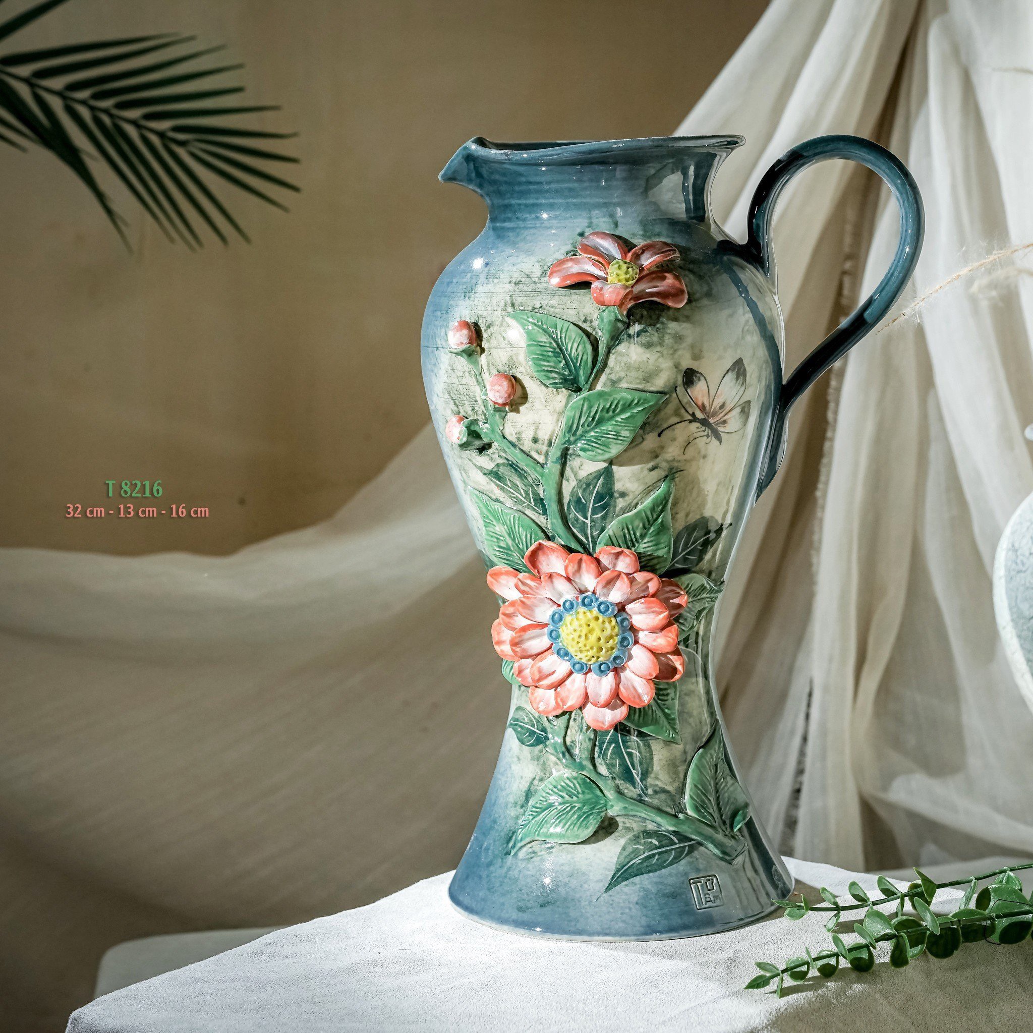 Bình hoa vuốt tay độc bản Từ Tâm T8216 - 32x13x16cm