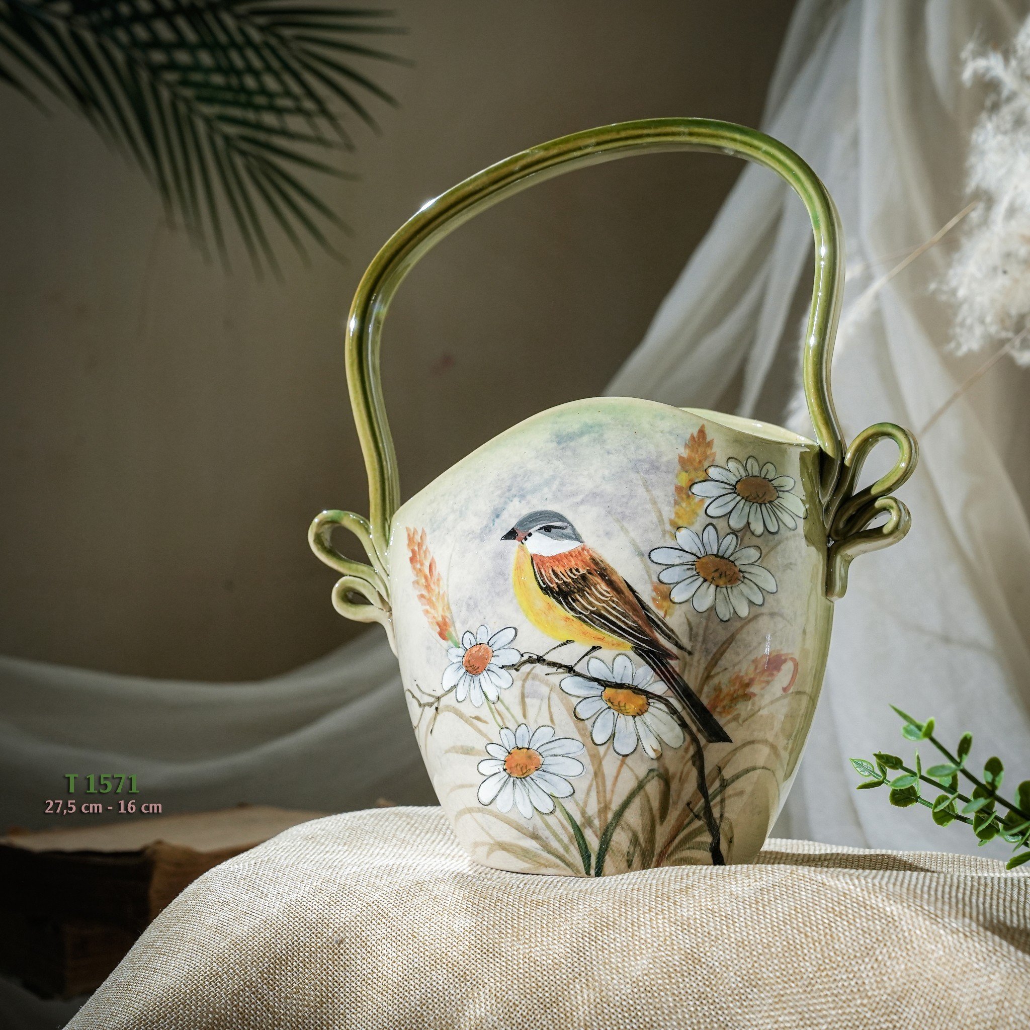 Bình hoa vuốt tay độc bản Từ Tâm T1571 - 27.5x16cm