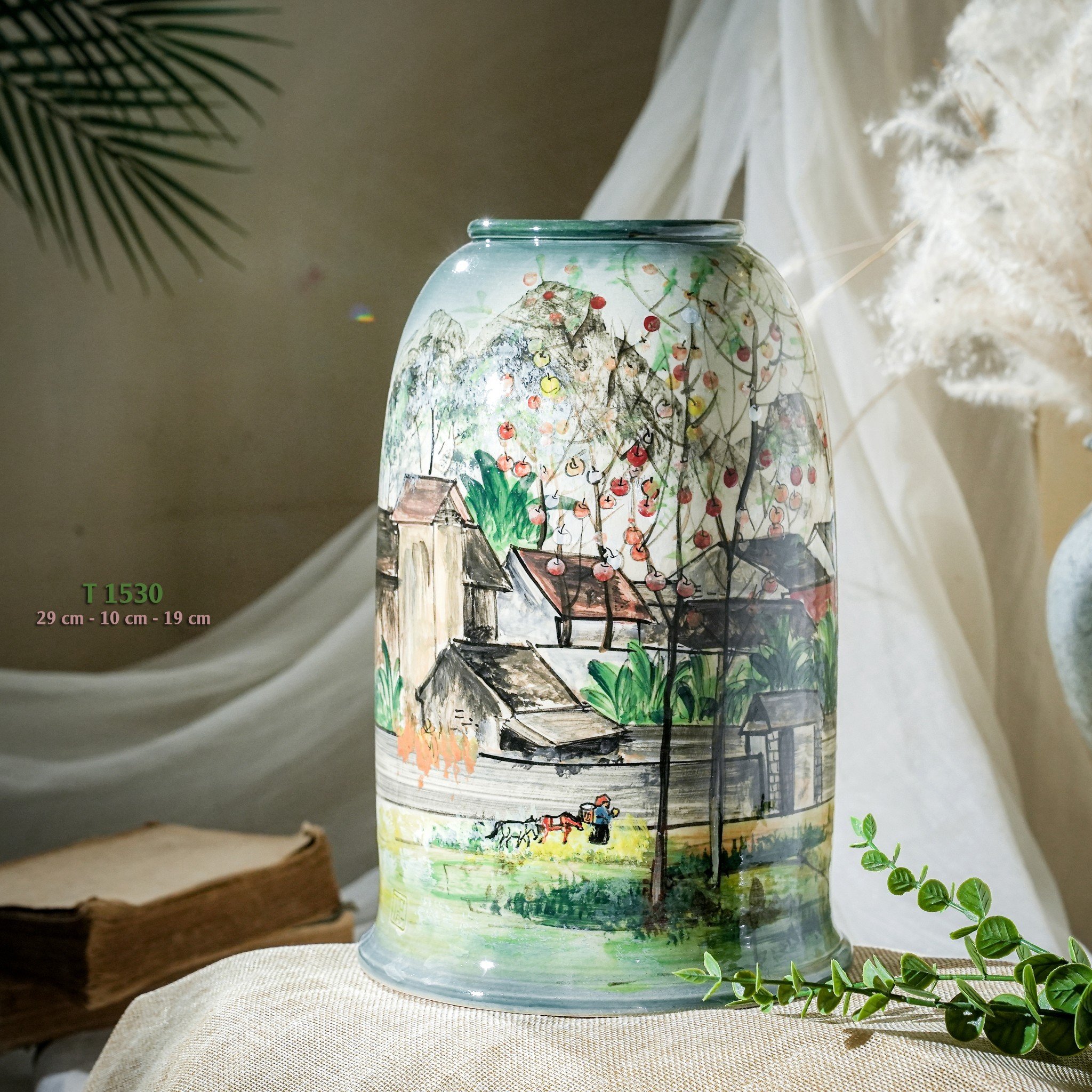 Bình hoa vuốt tay độc bản Từ Tâm T1530 - 29x10x19cm	