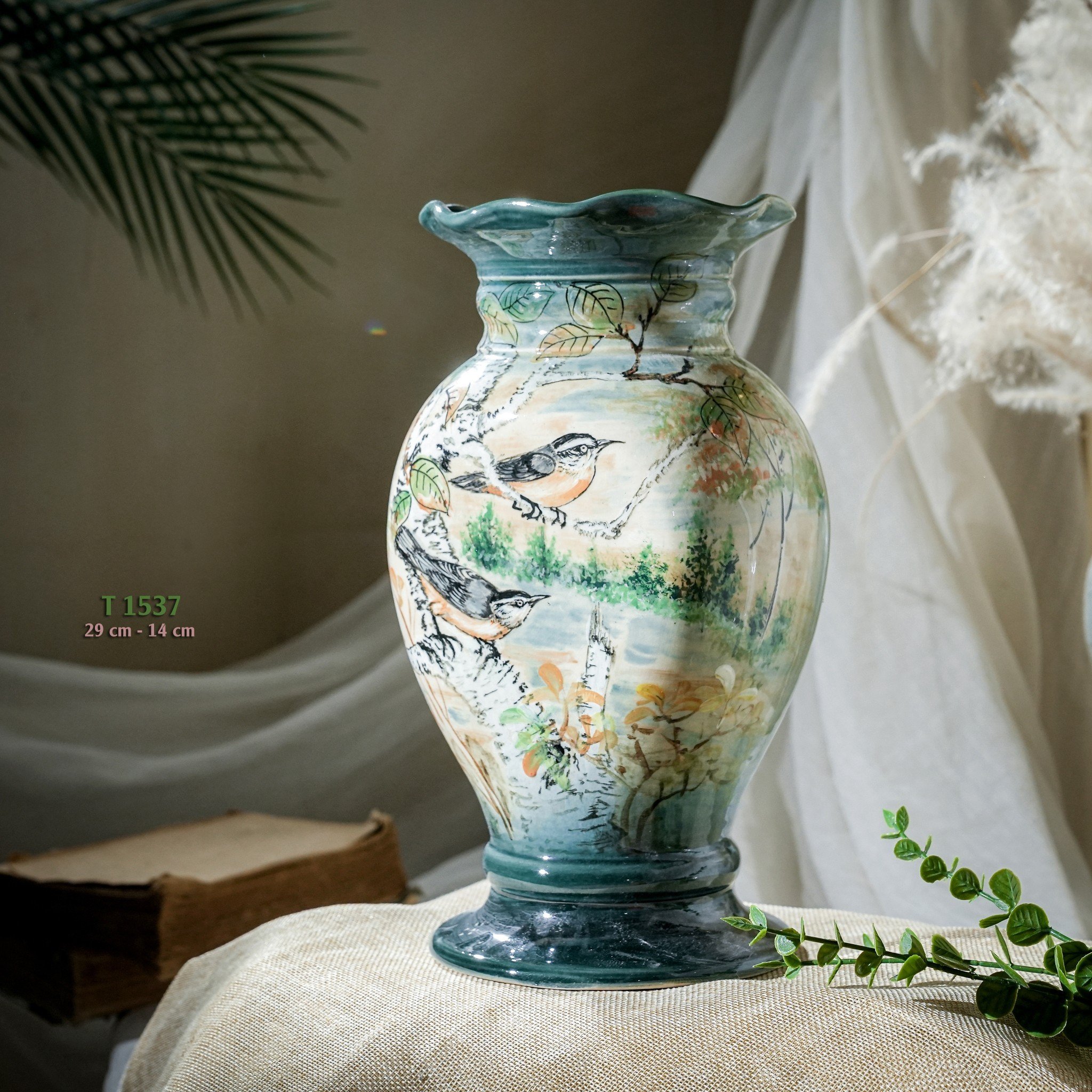 Bình hoa vuốt tay độc bản Từ Tâm T1537 - 29x14cm