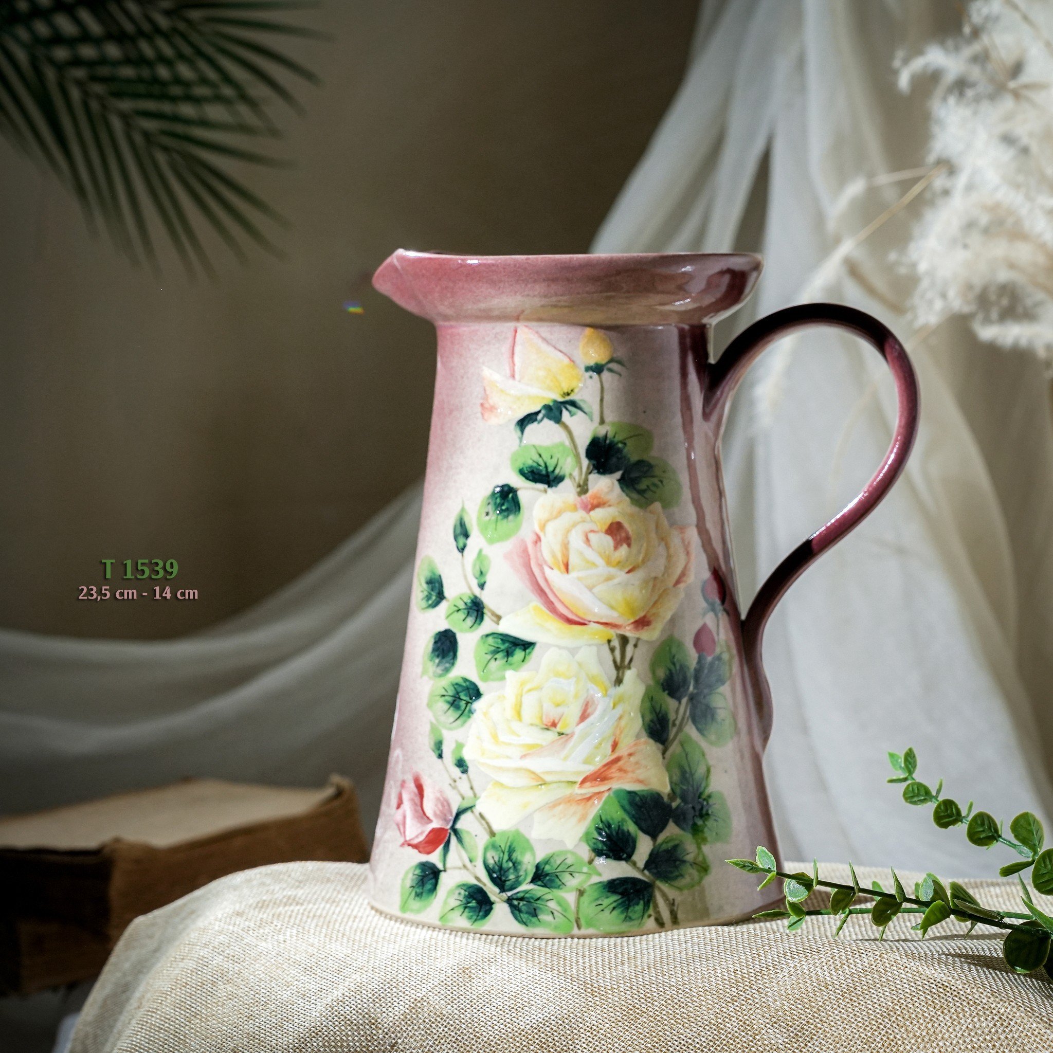 Bình hoa vuốt tay độc bản Từ Tâm T1539 - 23.5x14cm