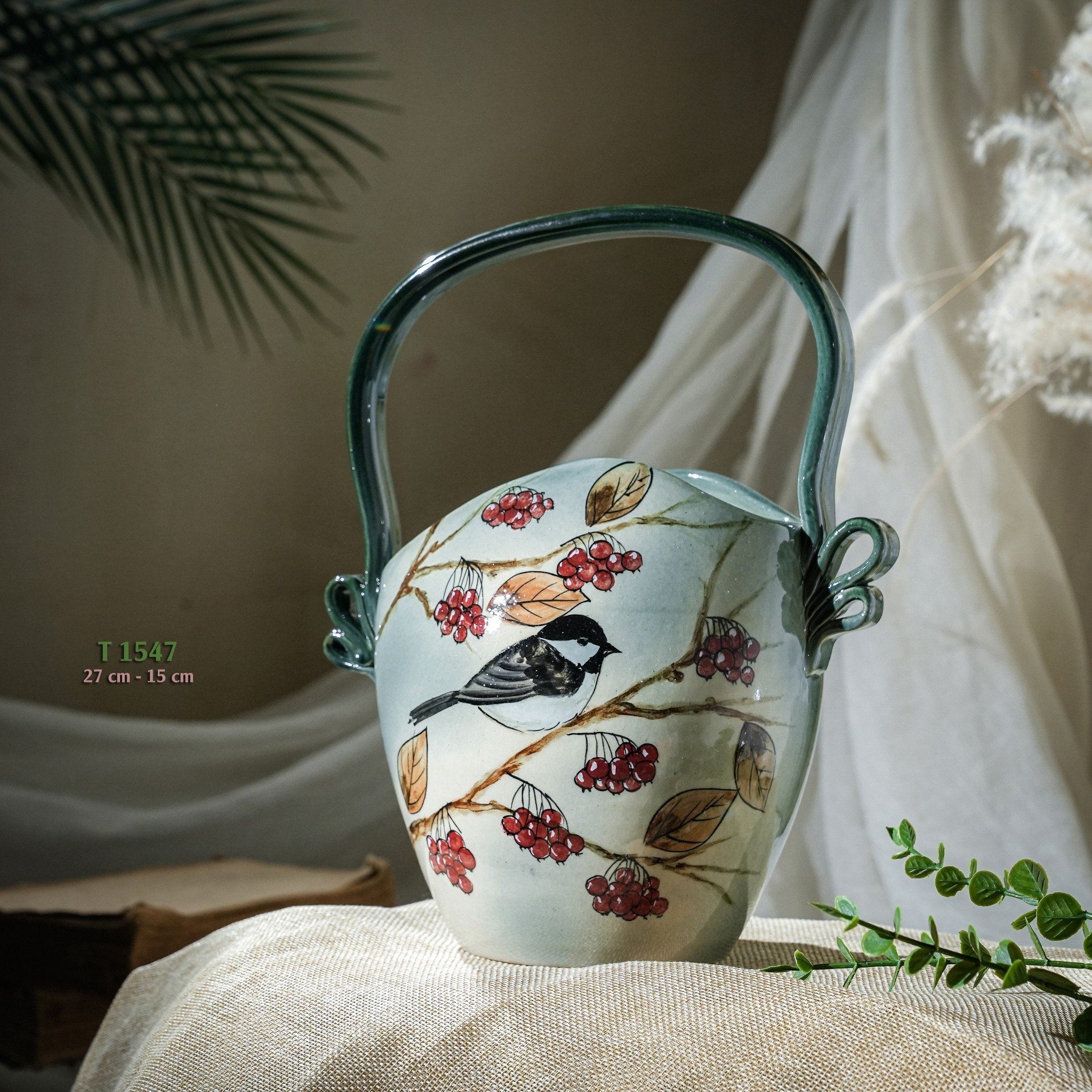 Bình hoa vuốt tay độc bản Từ Tâm T1547 - 27x15cm