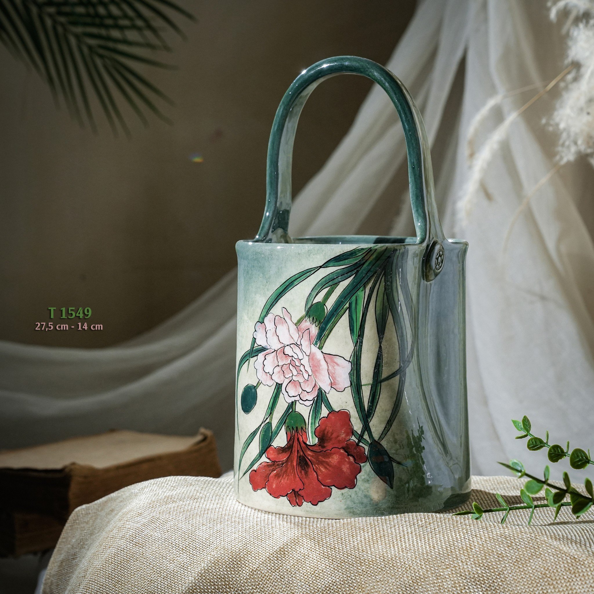 Bình hoa vuốt tay độc bản Từ Tâm T1549 - 27.5x14cm