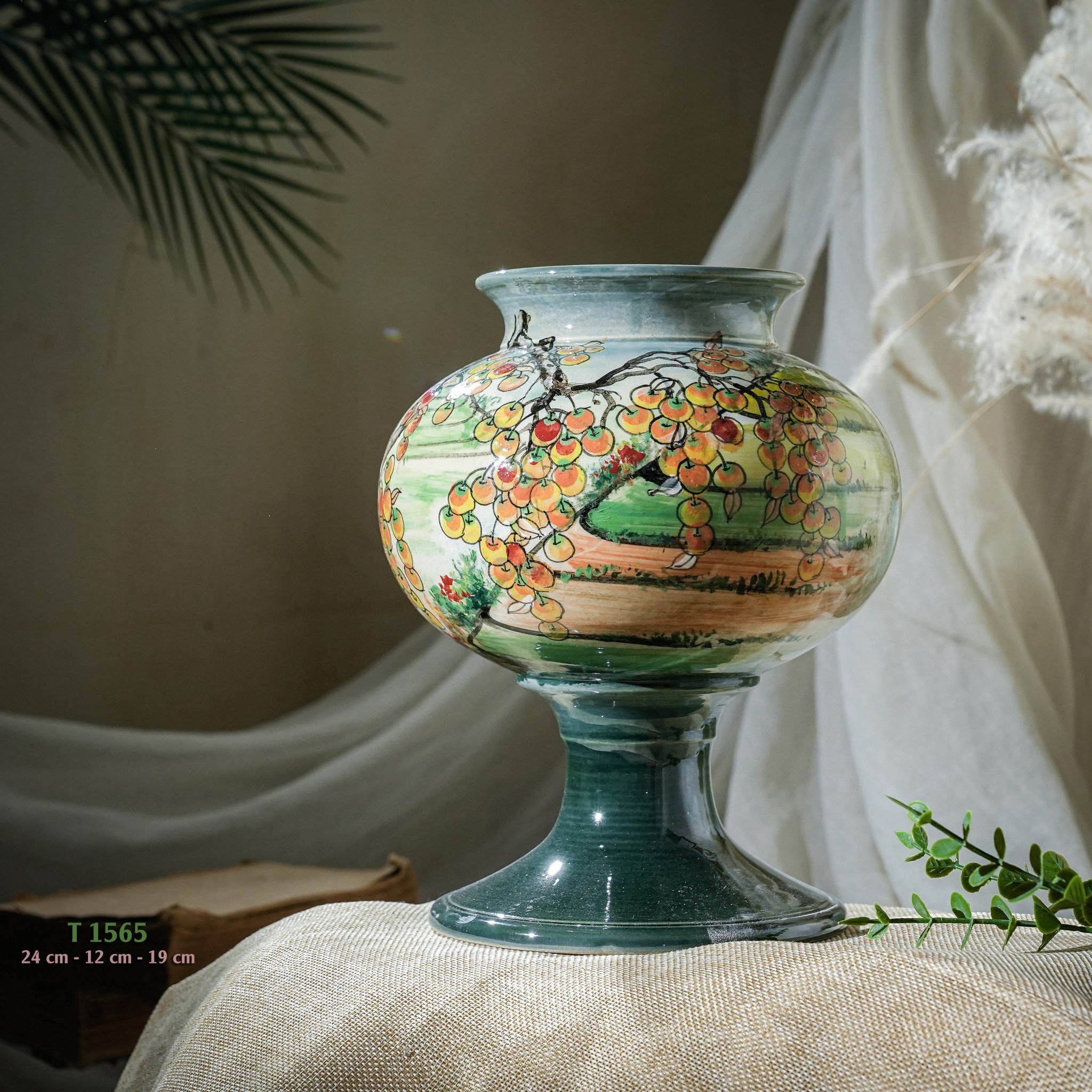 Bình hoa vuốt tay độc bản Từ Tâm T1565 - 24x12x19cm