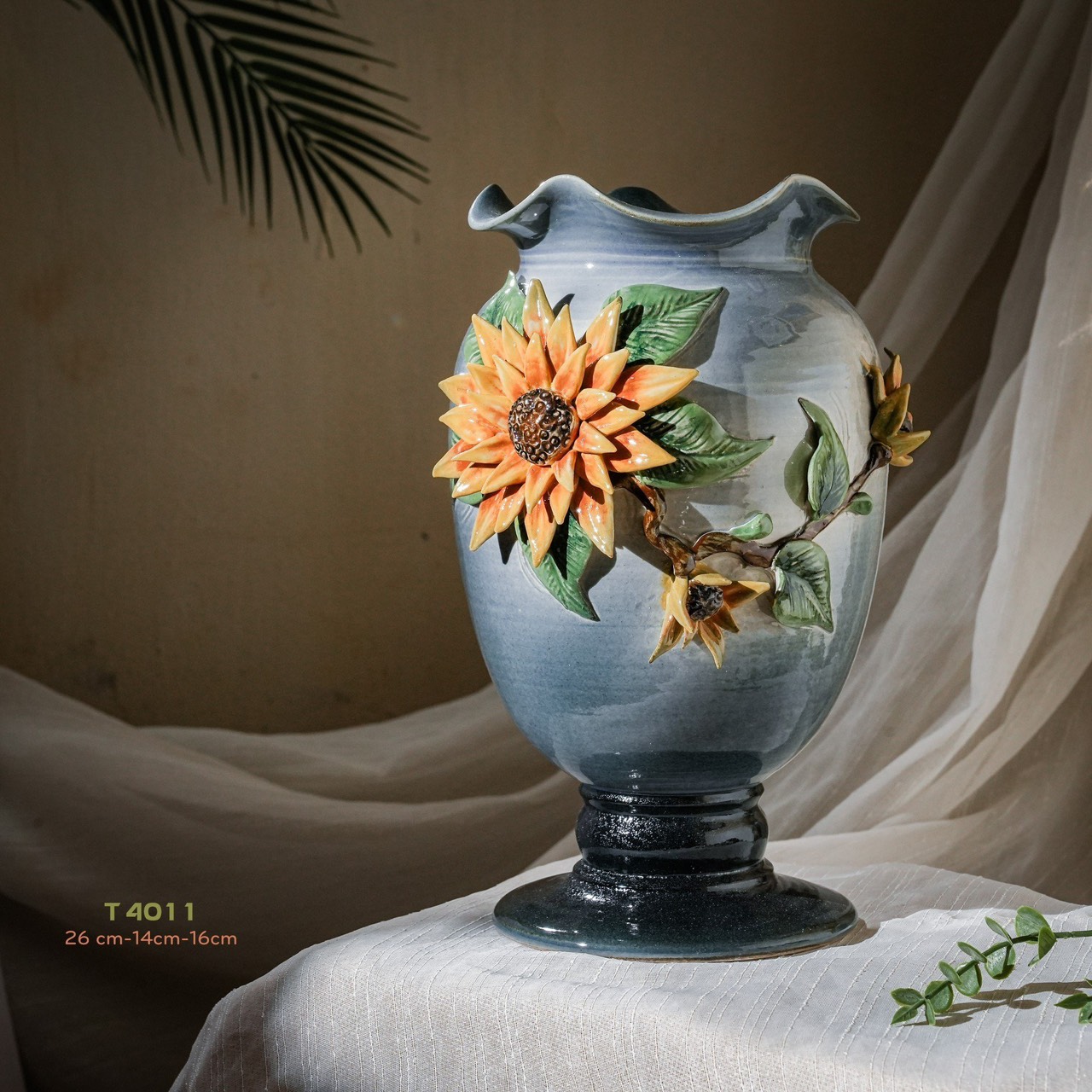 Bình hoa vuốt tay độc bản Từ Tâm T4011 - 26x14x16cm