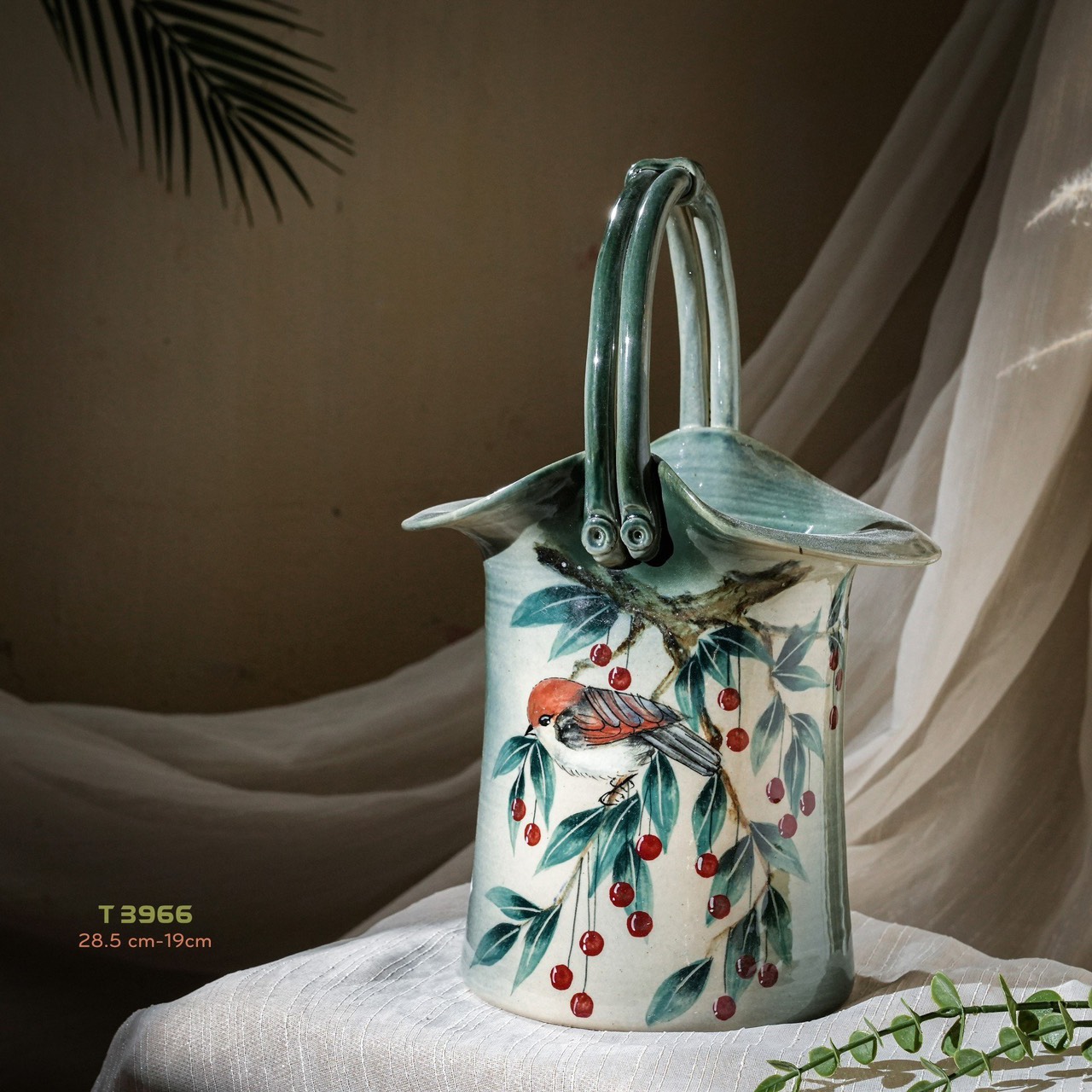 Bình hoa vuốt tay độc bản Từ Tâm T3966 - 28.5x19cm