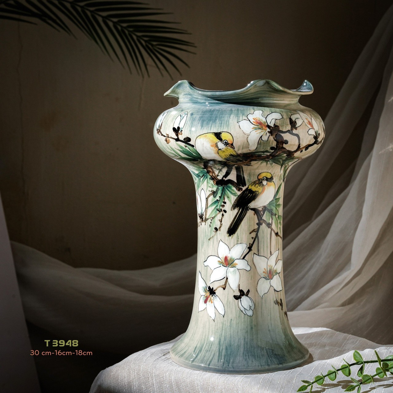 Bình hoa vuốt tay độc bản Từ Tâm T3948 - 30x16x18cm