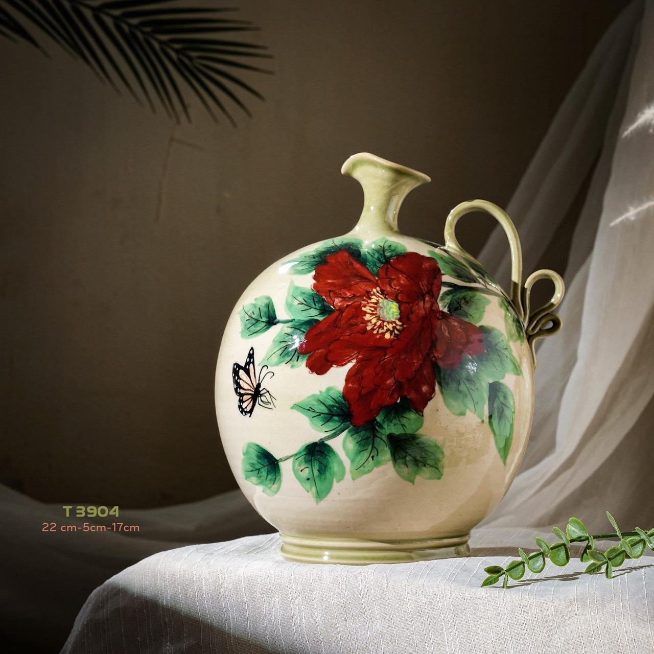 Bình hoa vuốt tay độc bản Từ Tâm T3904 - 22x5x17cm