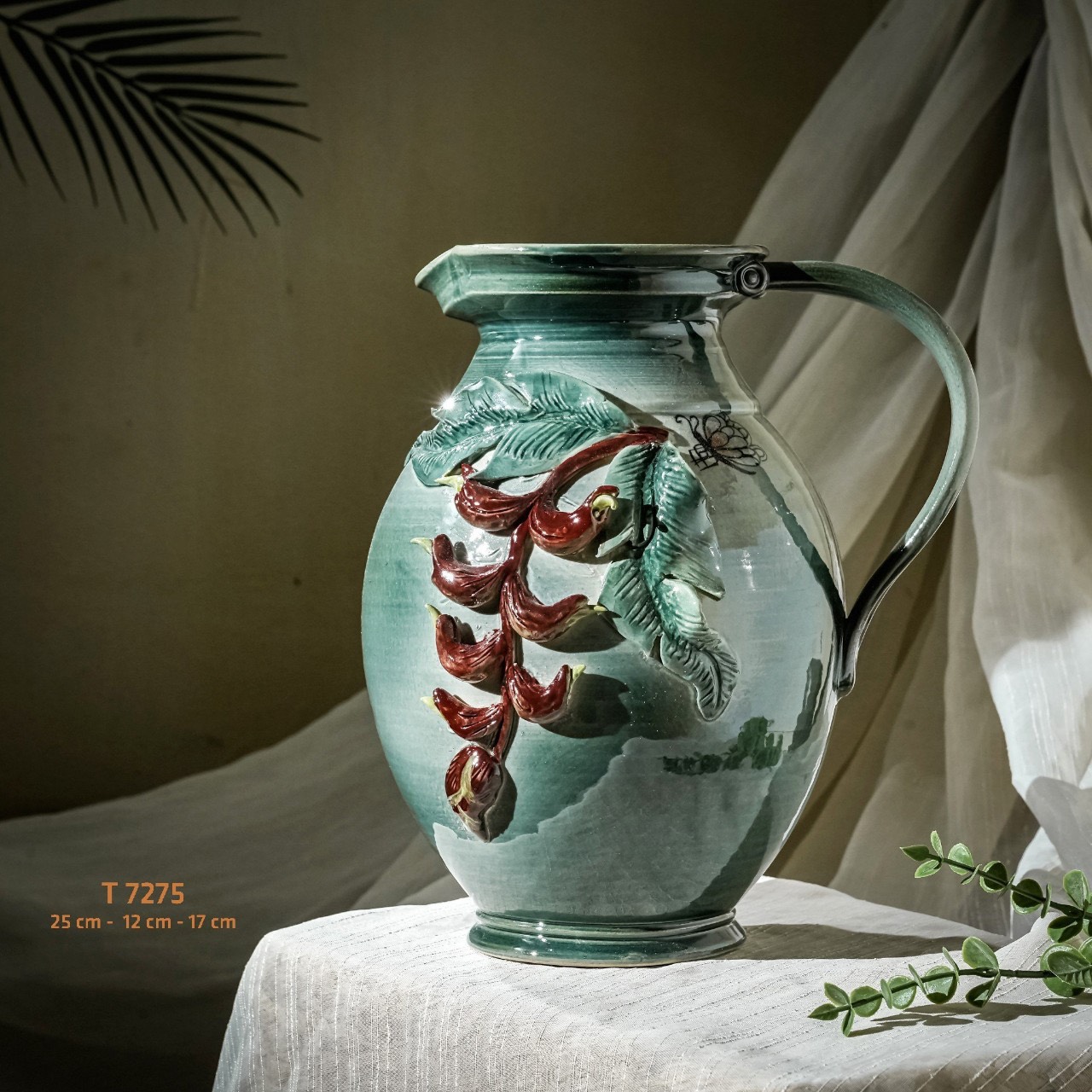 Bình hoa vuốt tay độc bản Từ Tâm T7275 - 25x12x17cm