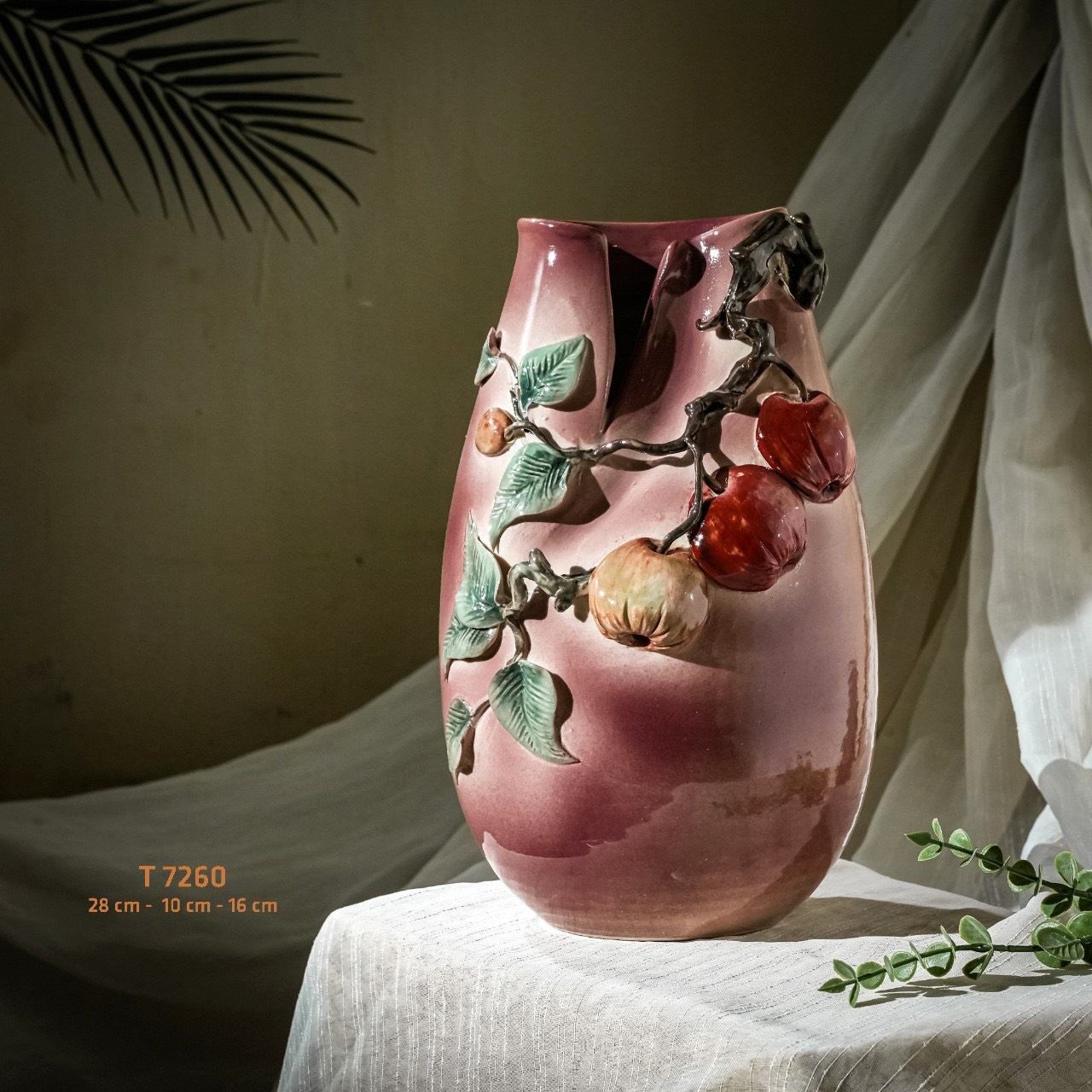 Bình hoa vuốt tay độc bản Từ Tâm T7260 - 28x10x16cm