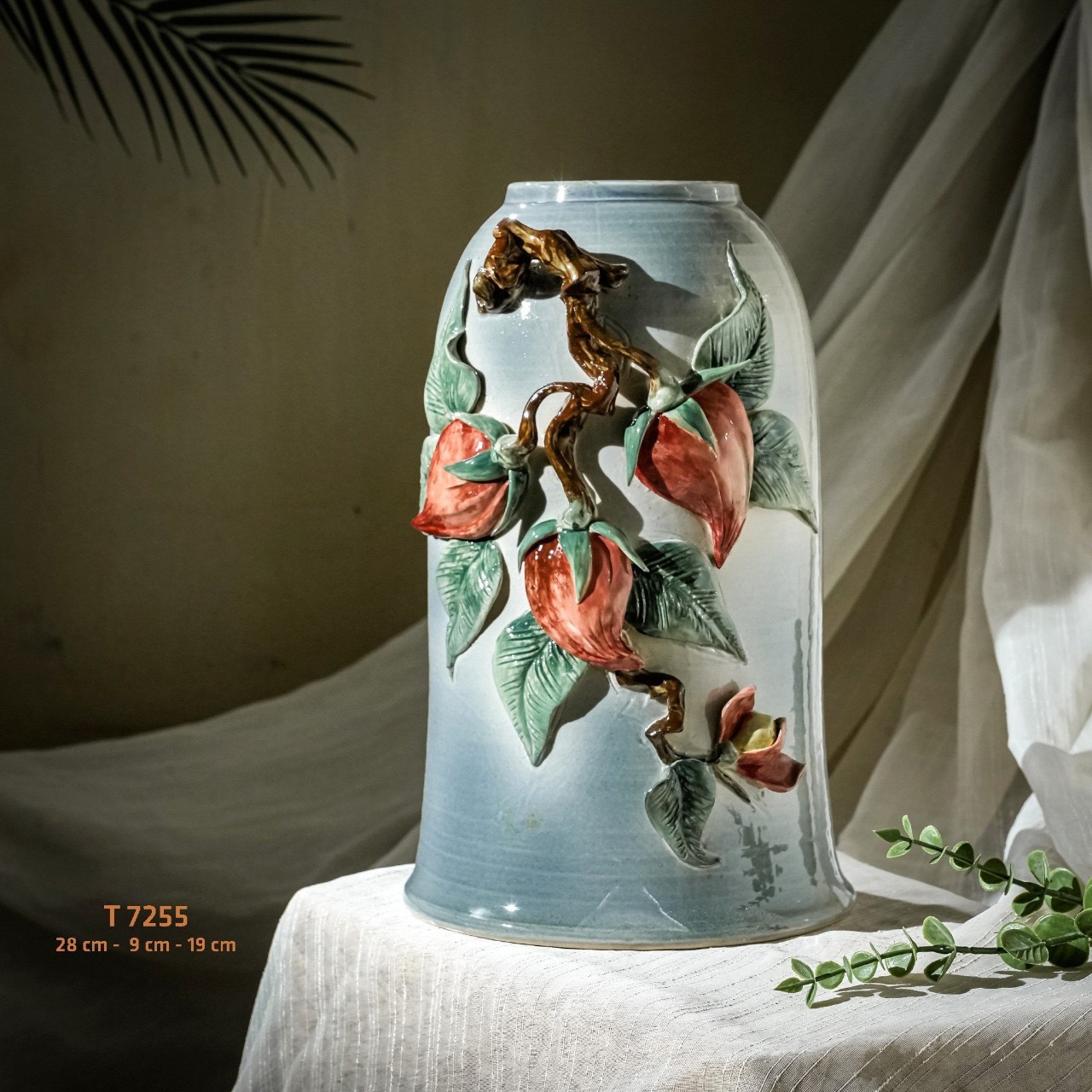 Bình hoa vuốt tay độc bản Từ Tâm T7255 - 28x9x19cm